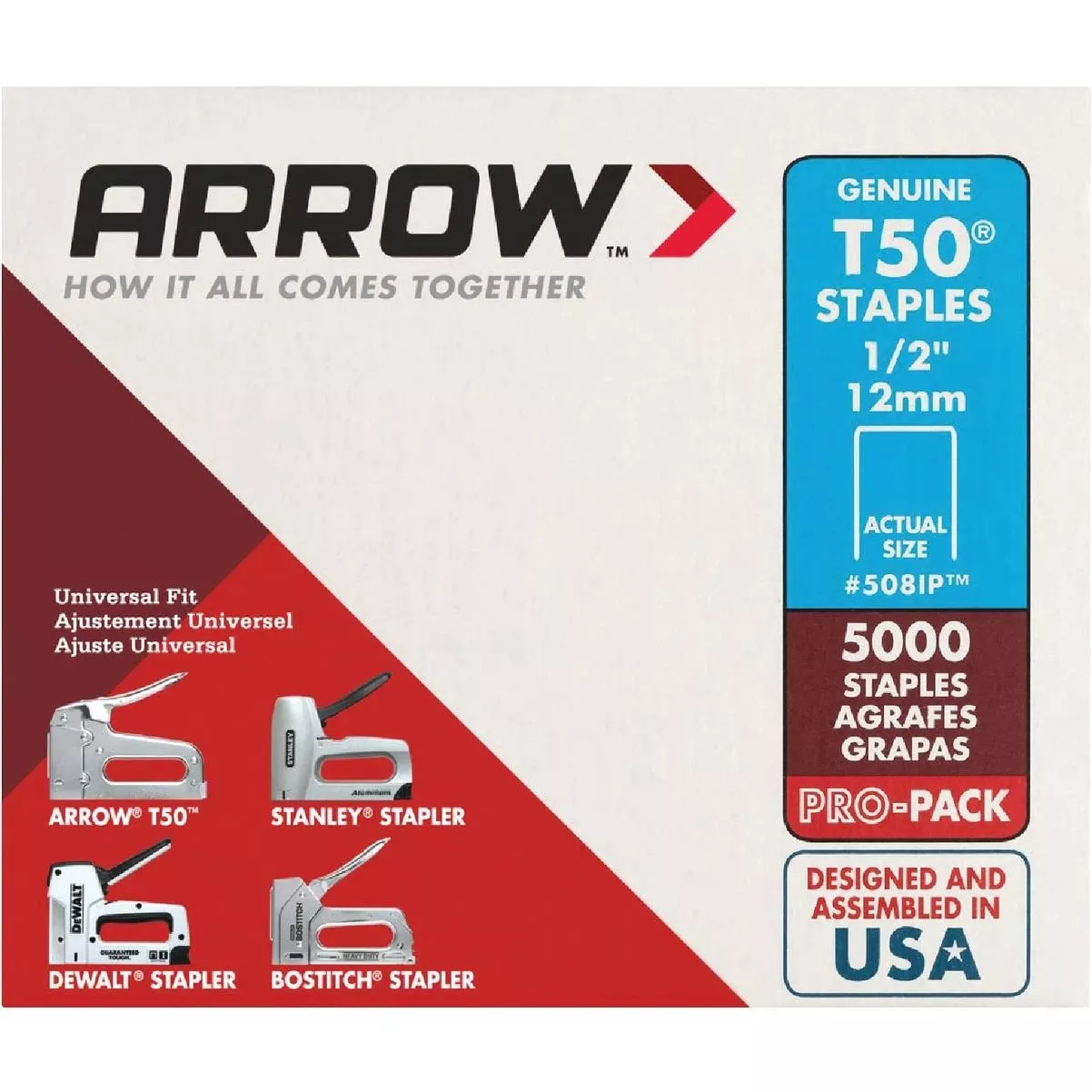 T50 Pro-pack Heavy-duty Staple, 1/2 In. (5000-pack)