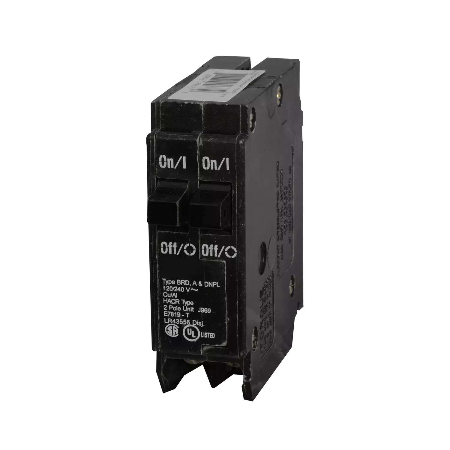 Tandem Circuit Breaker, Single Pole, Half-size, 2 30-amp