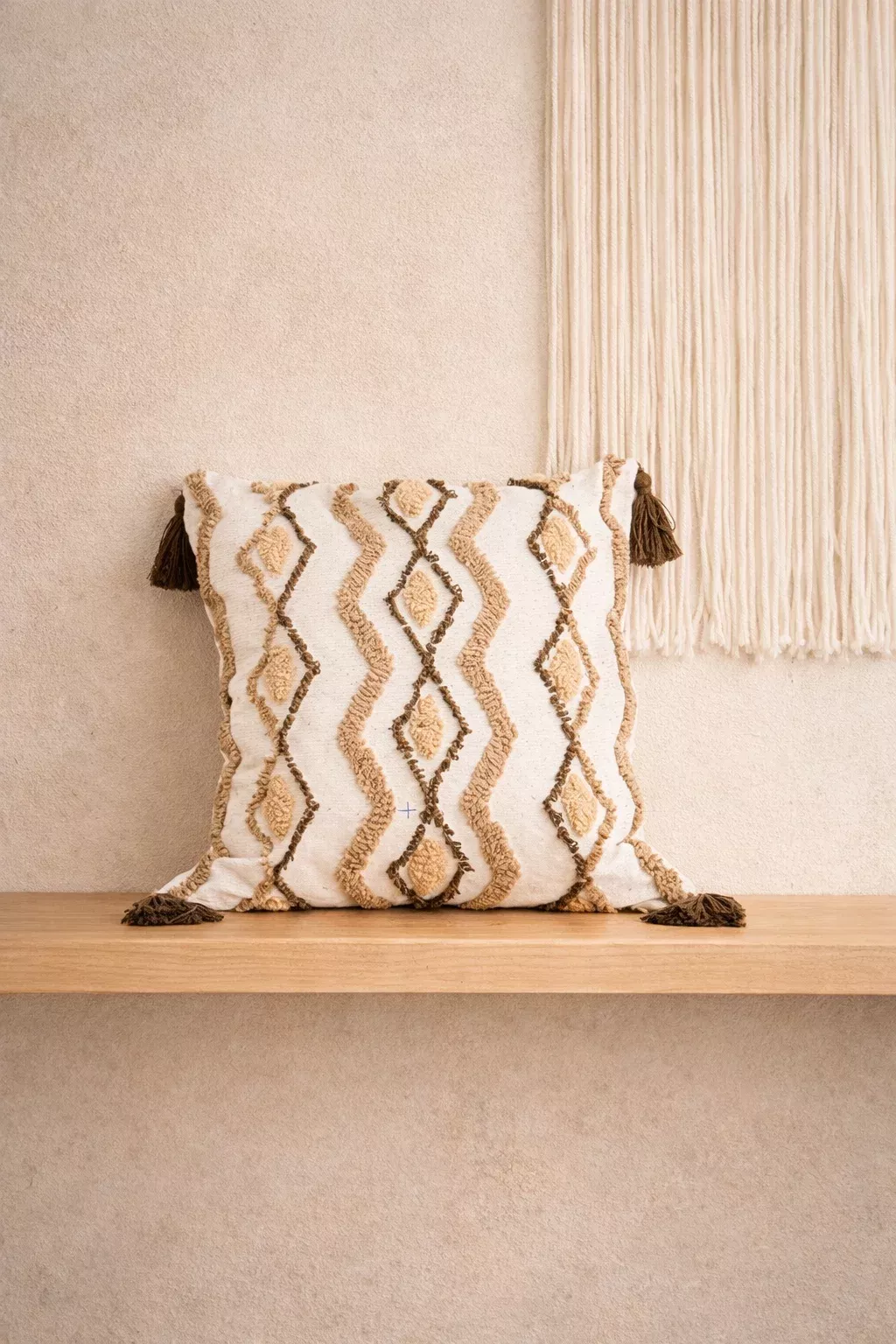 Taren Bohemian Cotton Cushion Cover with Tassels