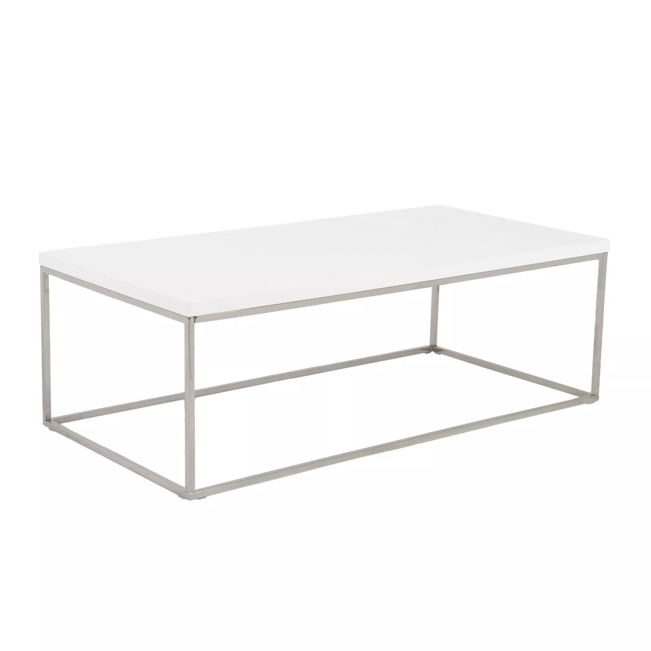 Teresa Rectangle Coffee Table with Polished Stainless Steel Base