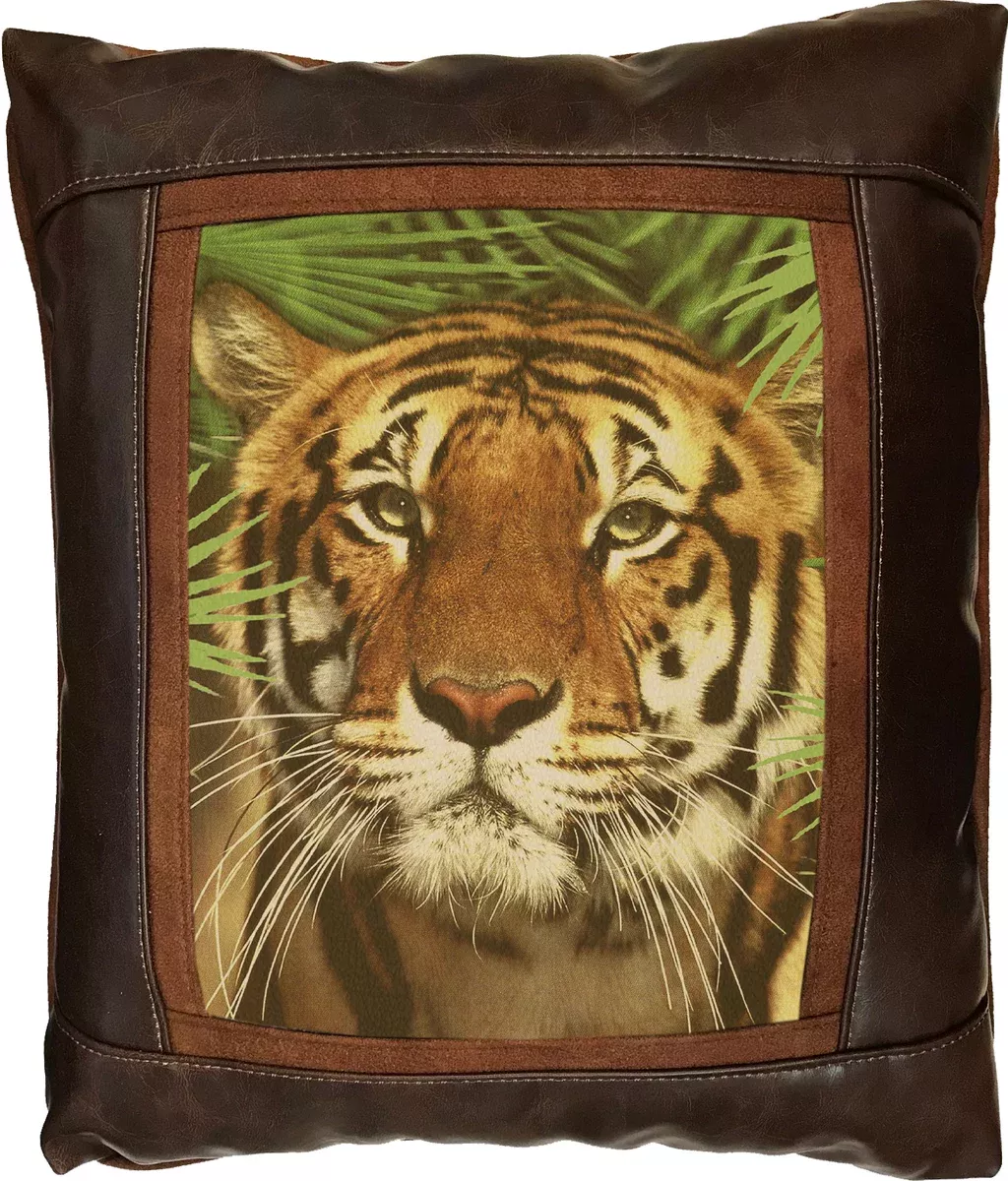 Tiger Head Frame Pillow by Sweetwater