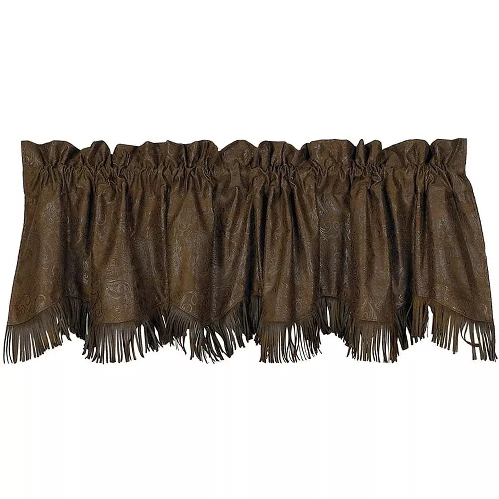Tooled Faux Leather Valance