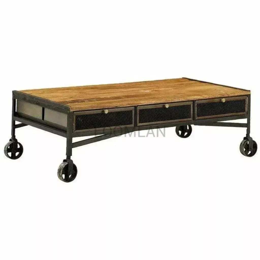 Torlen Rectangular Coffee Table With Wheels