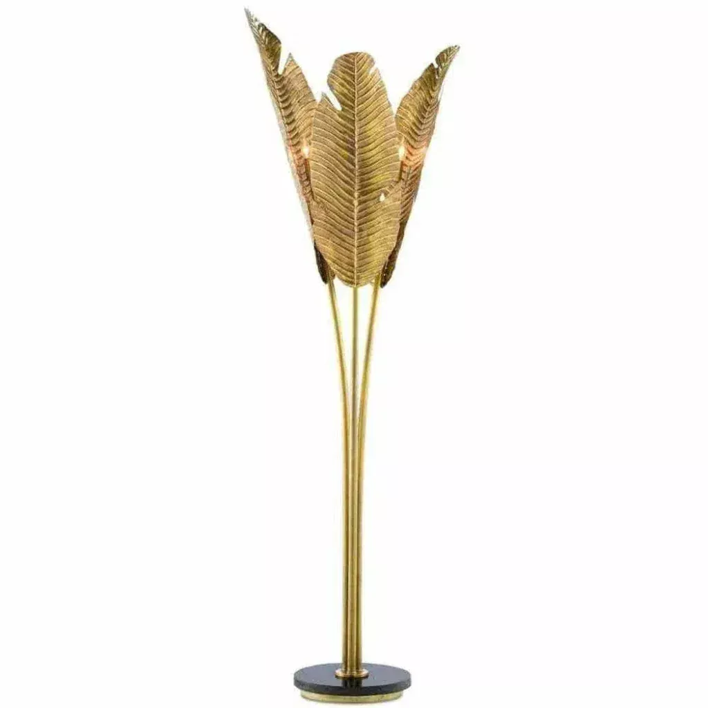 Tropical Large Gold Floor Lamp