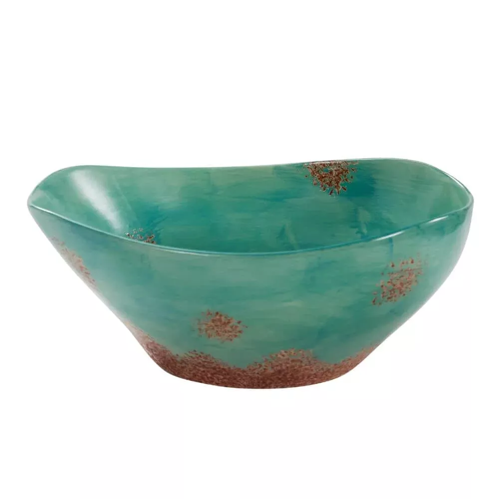 Turquoise Blush Ceramic Serving Bowl