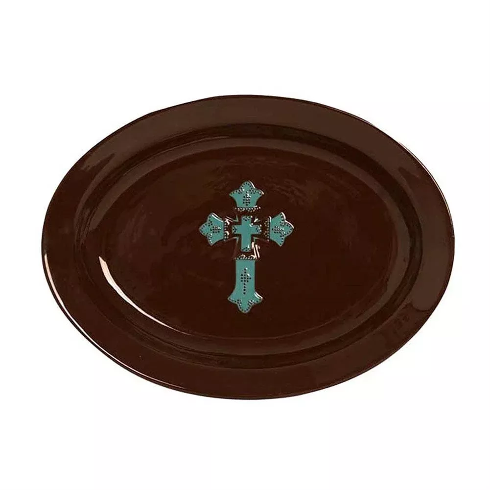 Turquoise Cross Serving Platter