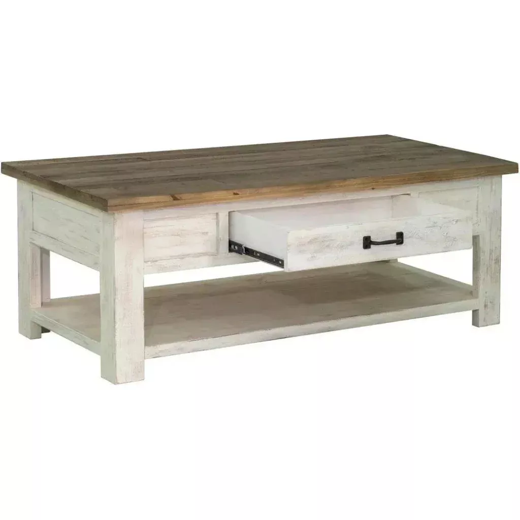 Two-Tone White Rectangle Coffee Table