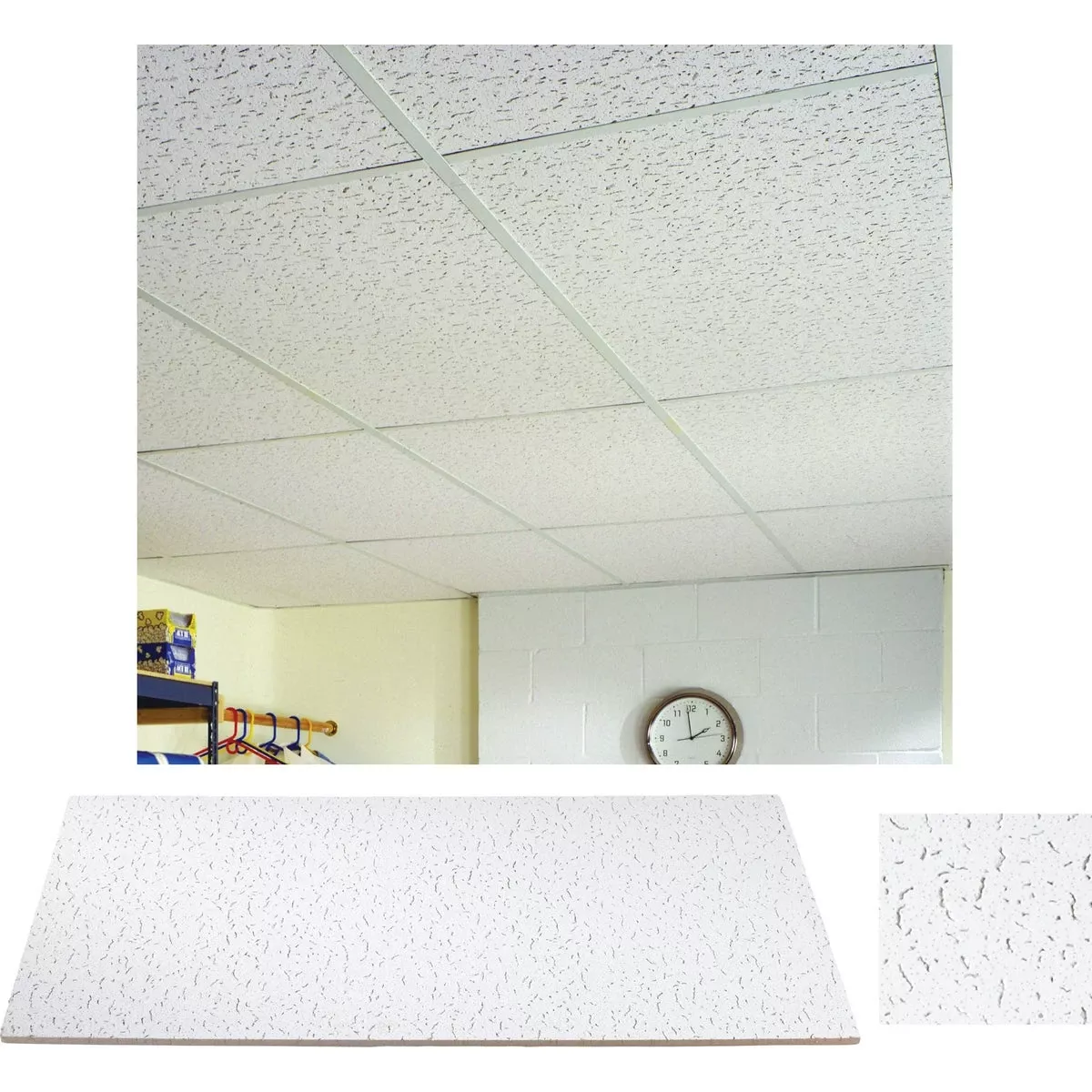 Usg Fissured Basic 2 Ft. X 4 Ft. Square Edge Acoustical Ceiling Panels (8-count)