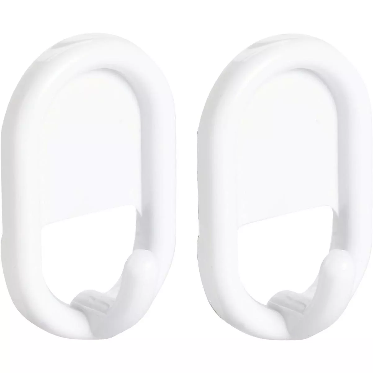 Utility White Plastic Adhesive Hook (2-pack)