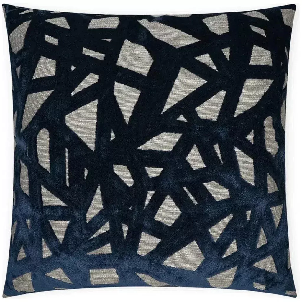 Veleri Indigo Abstract Navy Large Throw Pillow Insert