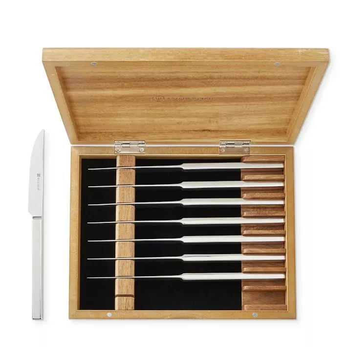 Wüsthof Stainless Steel 8-Piece Steak Knife Box Set Olivewood
