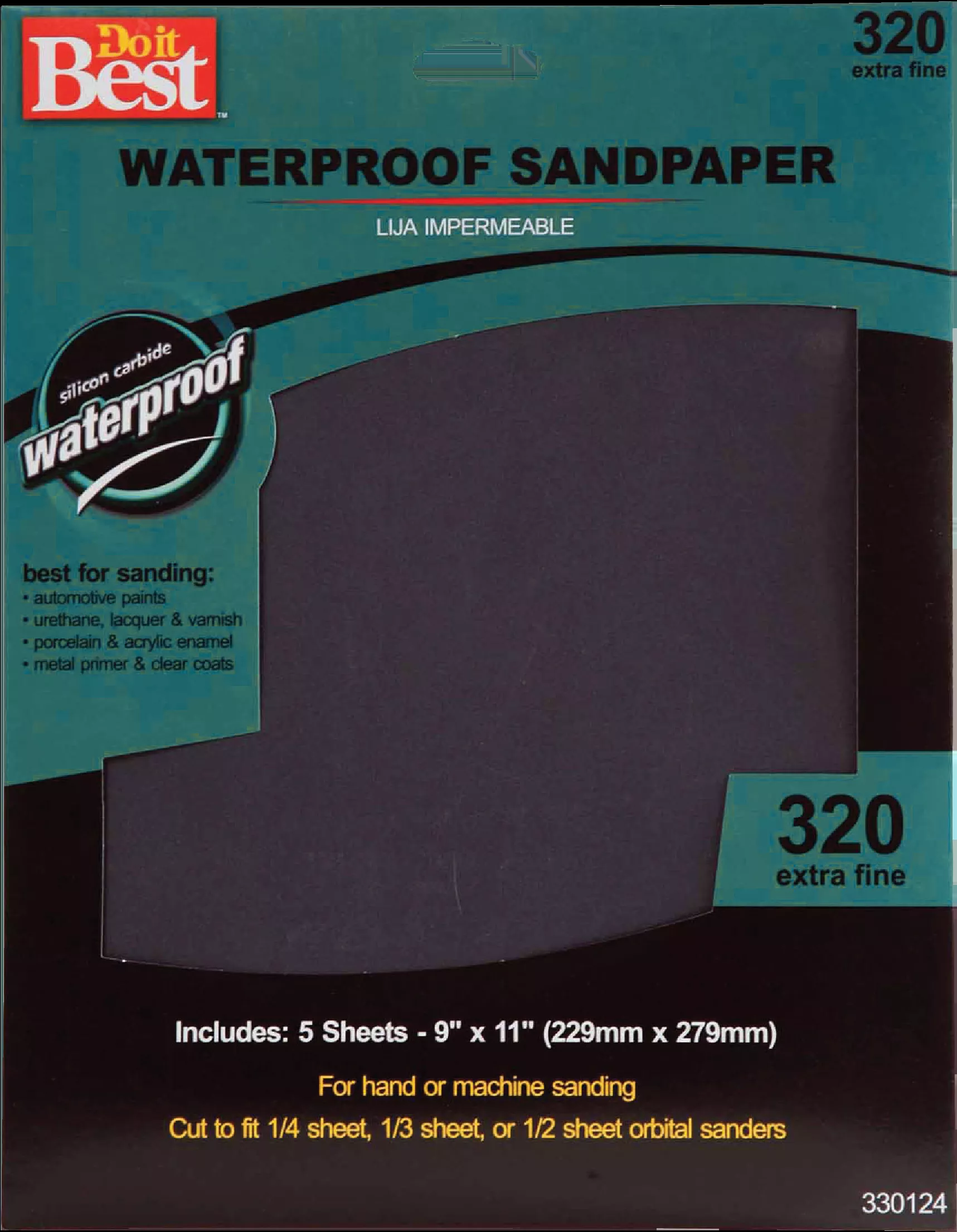 Waterproof 9 In. X 11 In. 320 Grit Extra Fine Sandpaper (5-pack)