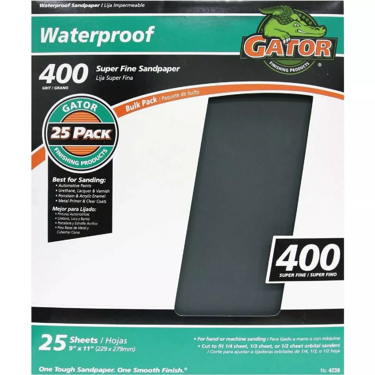 Waterproof 9 In. X 11 In. 400 Grit Super Fine Sandpaper (25-pack)