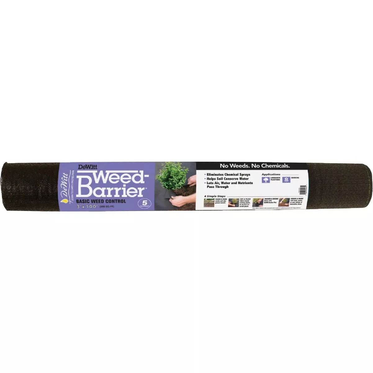 Weed Barrier 3 Ft. W. X 100 Ft. L. Pointbond Polyproylene 5-year Basic Weed Control Landscape Fabric