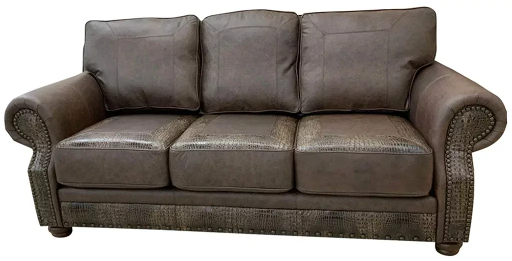 Western Croco Leather Sofa