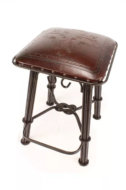 Western Iron Fleur de Lys Barstool Set of 2