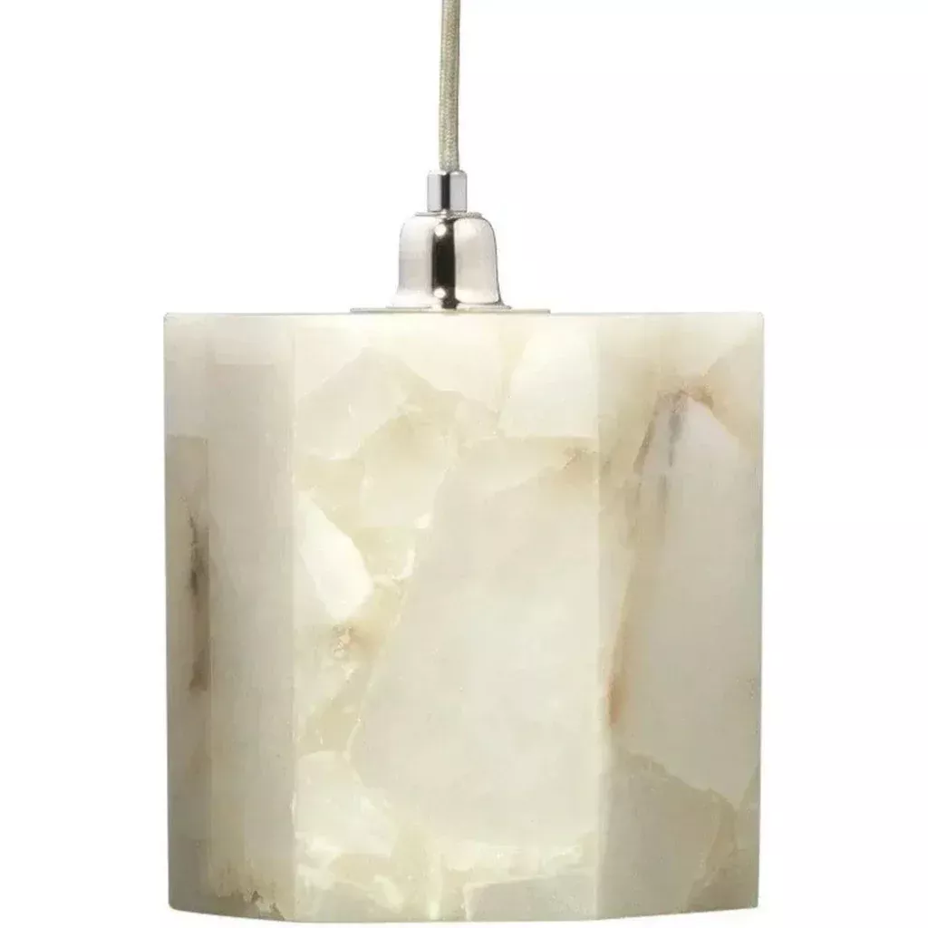 White Alabaster Borealis Hexagon Pendant