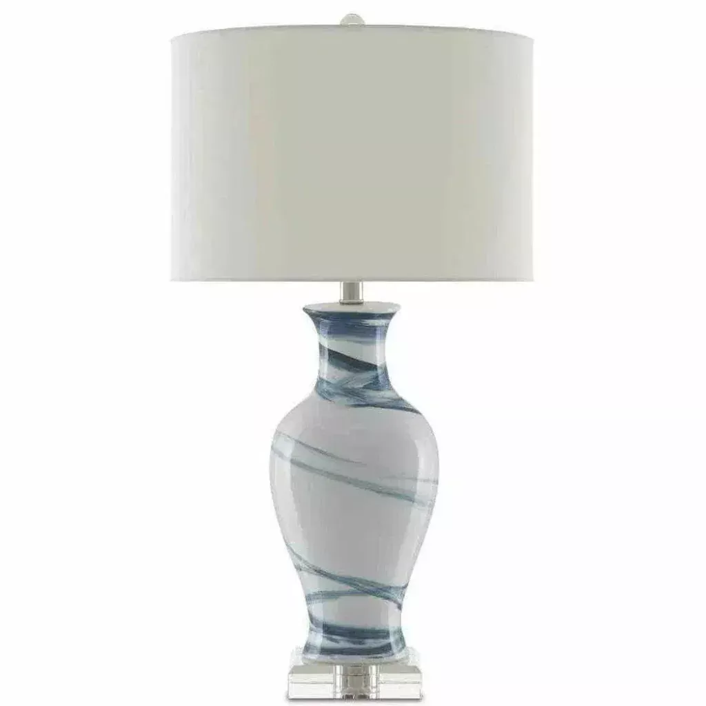 White Blue Hanni Table Lamp