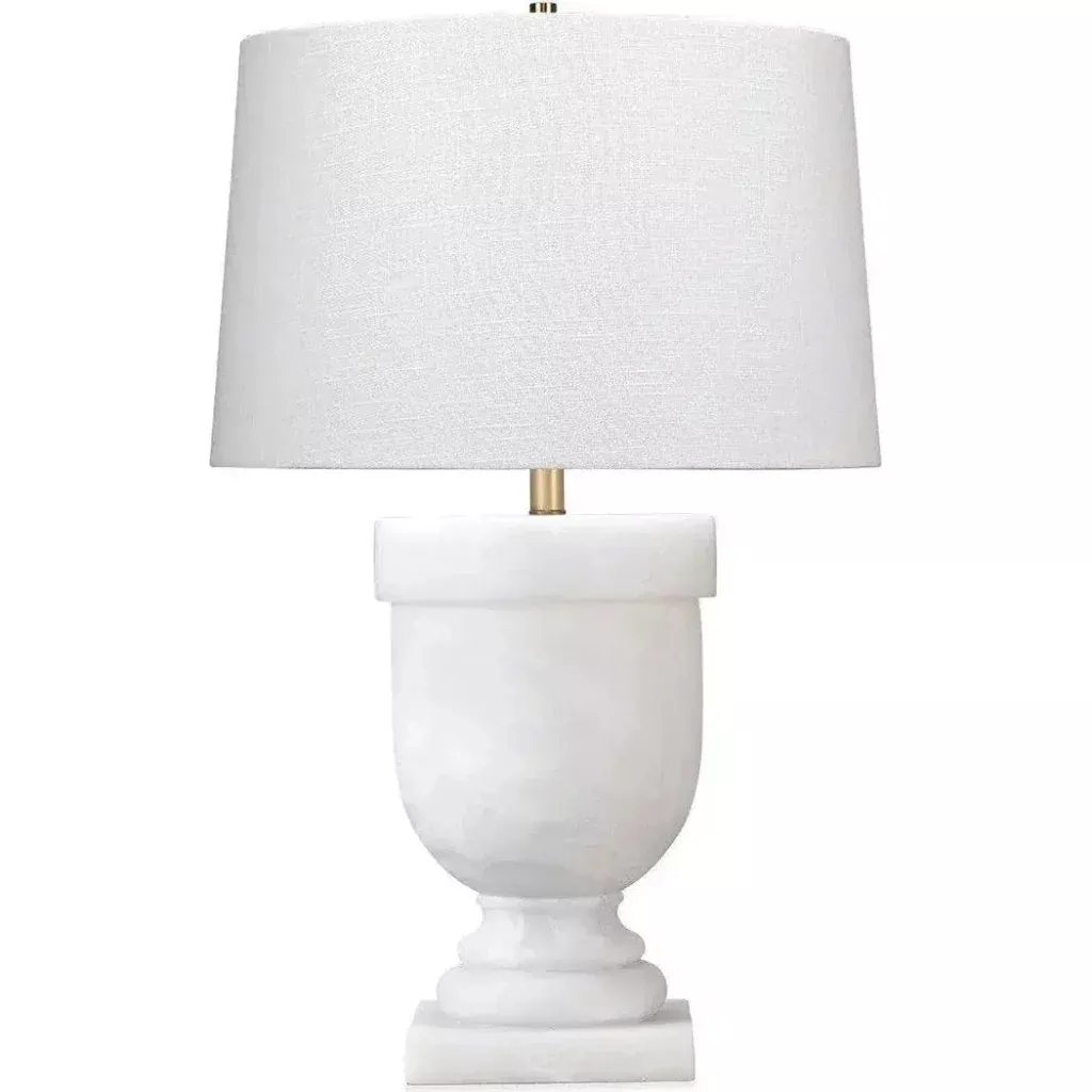 White Resin Carnegie Table Lamp