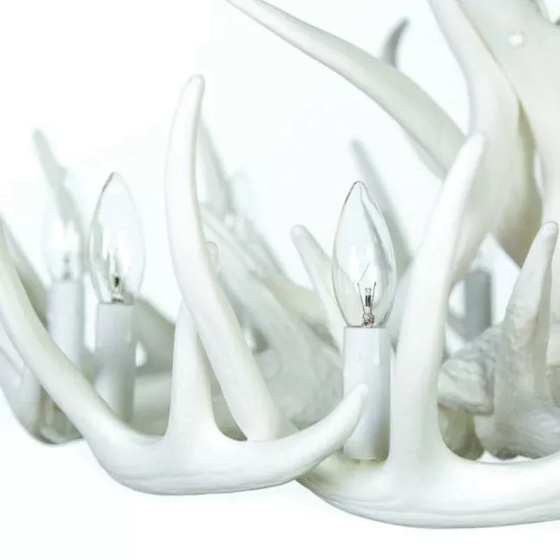Whitetail 12 White Antler Cascade Chandelier