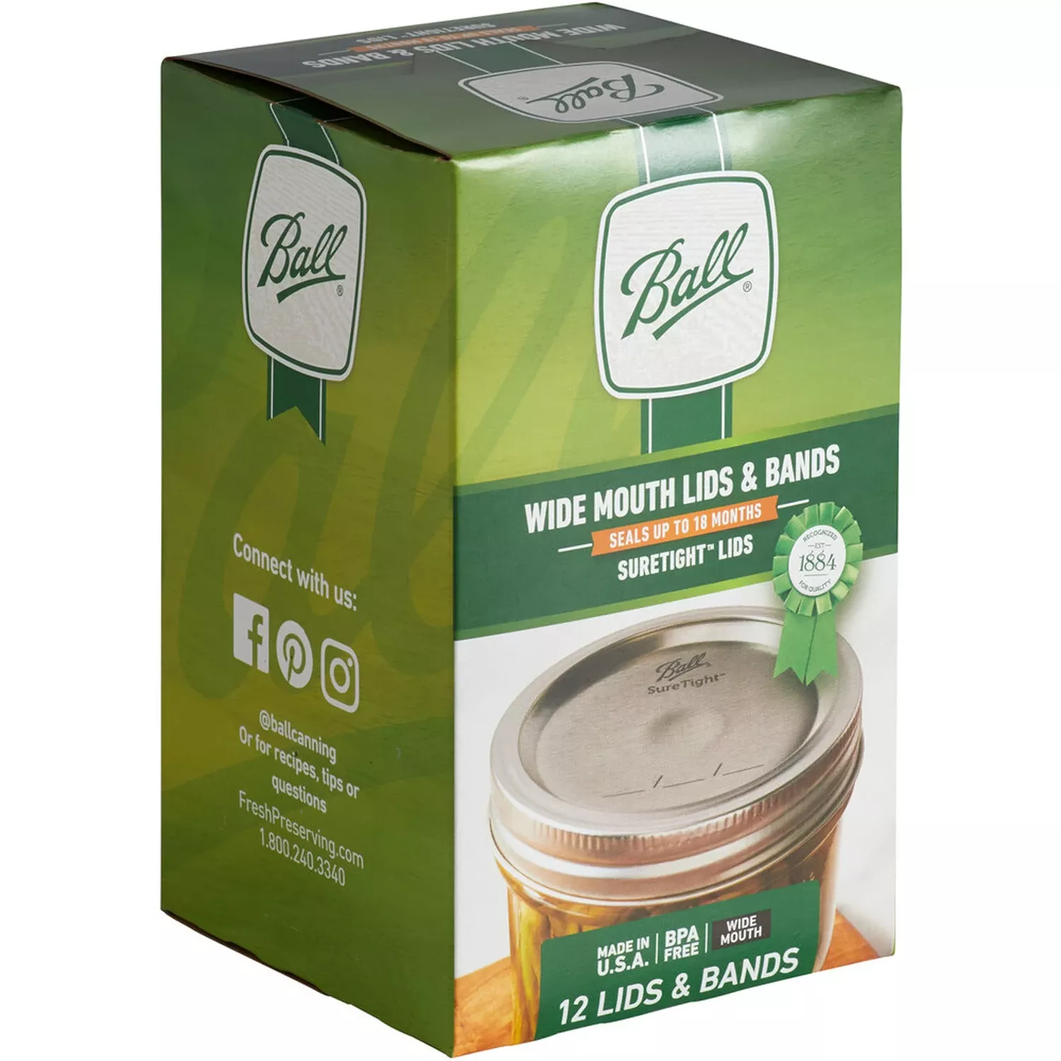 Wide Mouth Dome Canning Lid With Band (12-count)