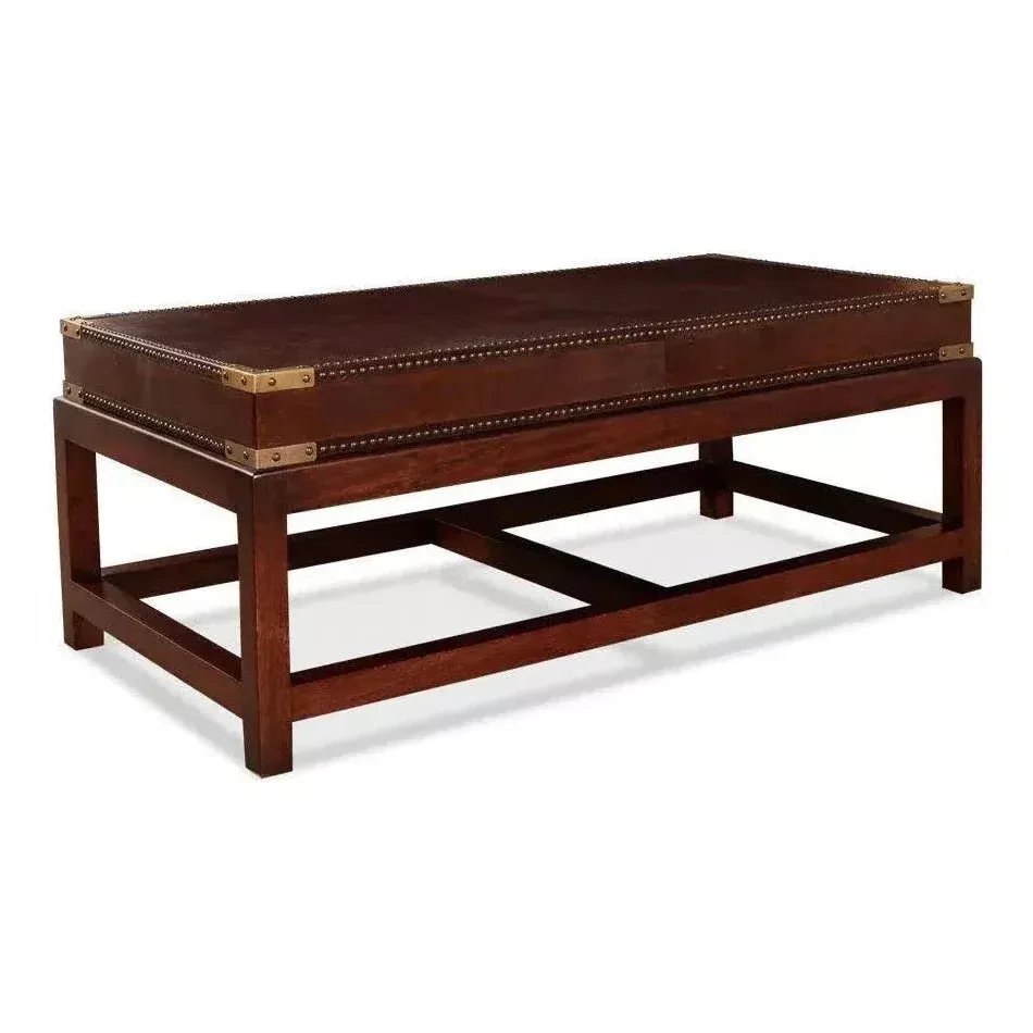 Winchester Leather Warp Rectangle Coffee Table