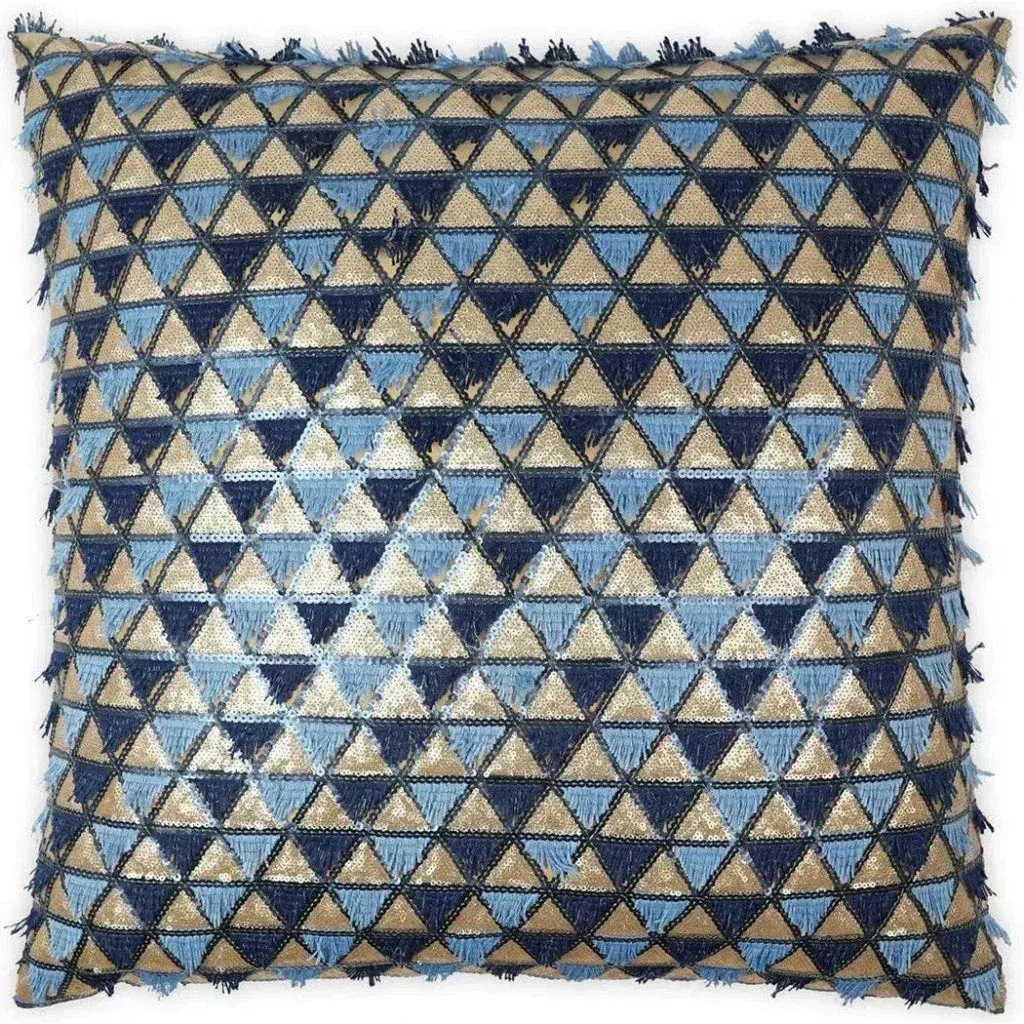 Wink Glam Textured Blue Large Throw Pillow Insert