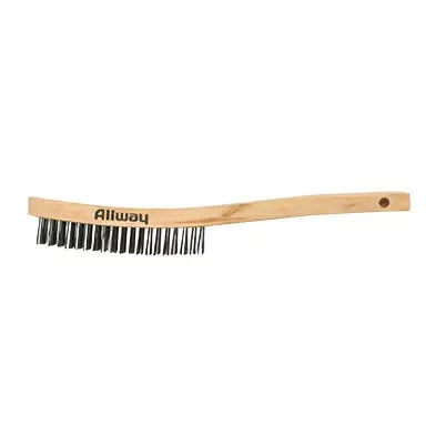 Wood‑handled 3 × 19 Wire Brush – Heavy‑duty Cleaning Tool