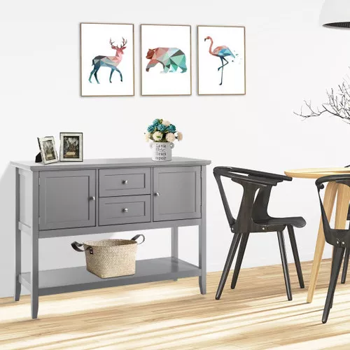 Wooden Sideboard Buffet Console Tablew/ Drawers and Storage