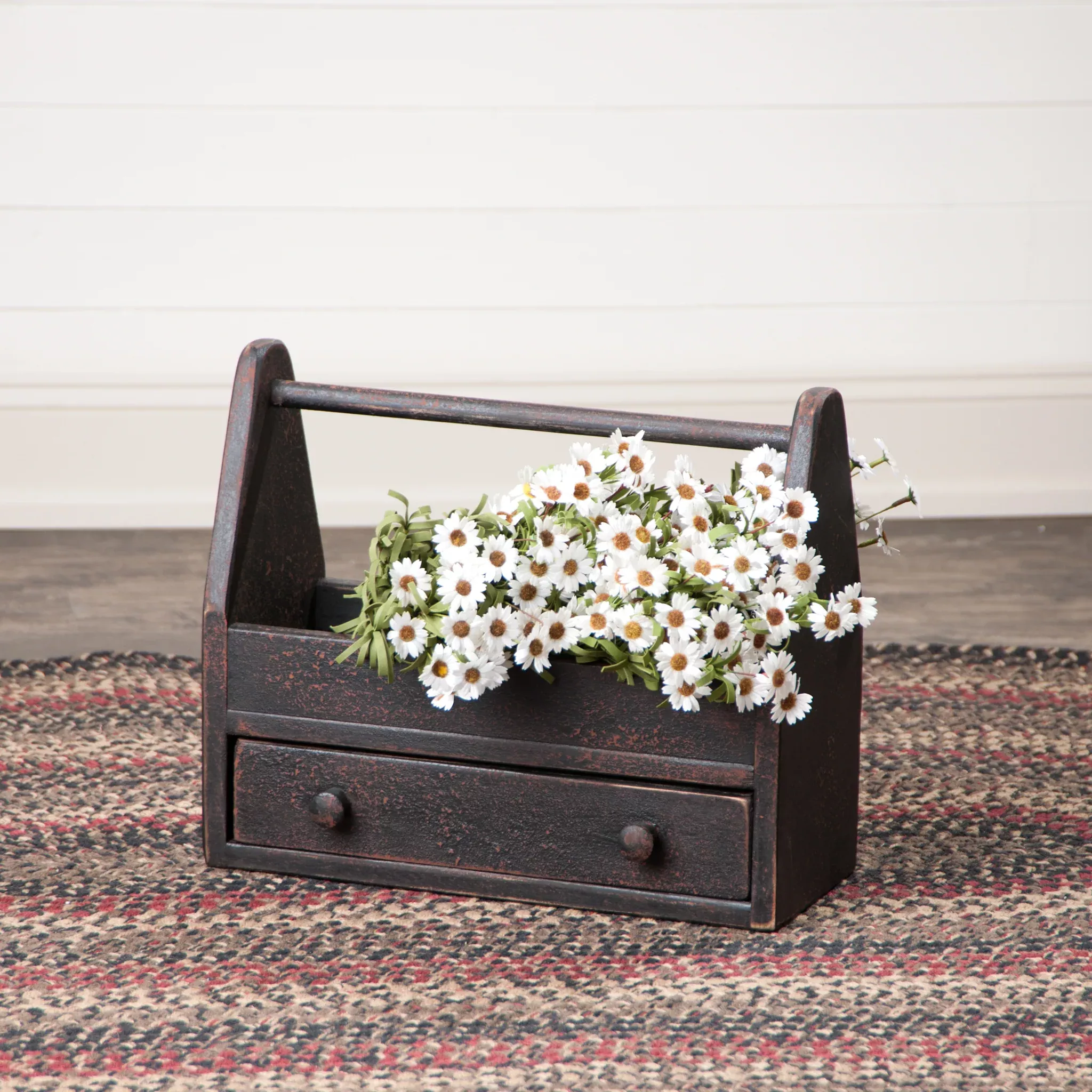 Wooden Tote with drawer