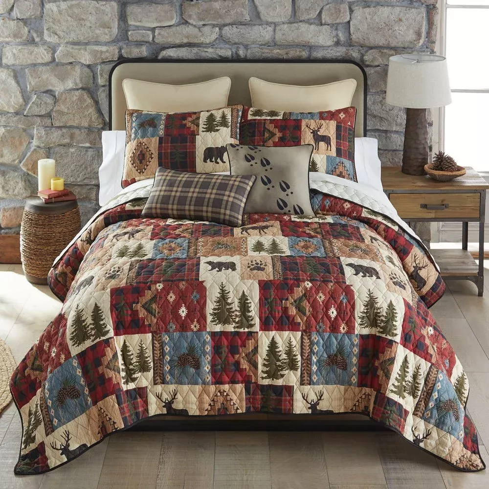 Woodland Patch Quilted Bedding Set - 3 Sizes