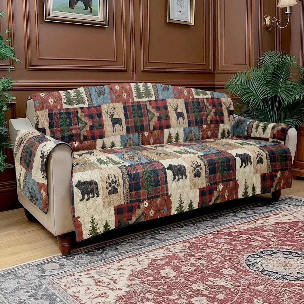 Woodland Patch Quilted Sofa Cover (Oversized)