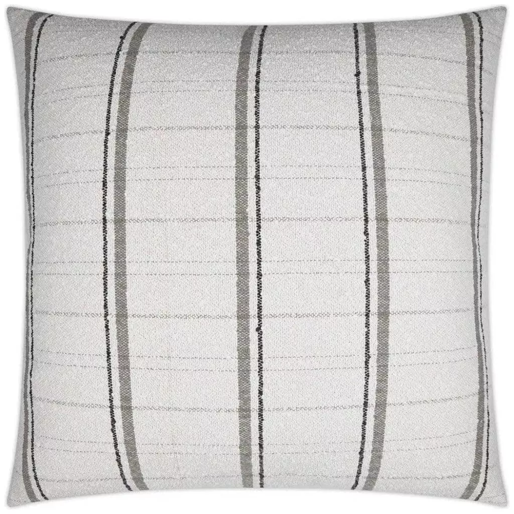 Wooly Bully Snow Stripes White Grey Large Throw Pillow