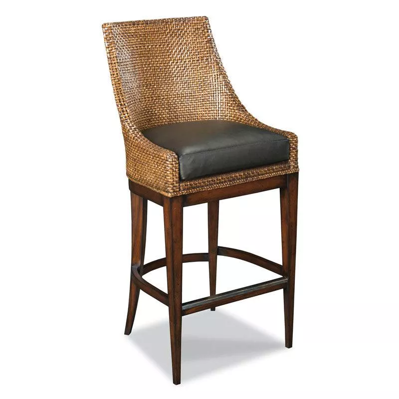 Woven Leather Counter Stool