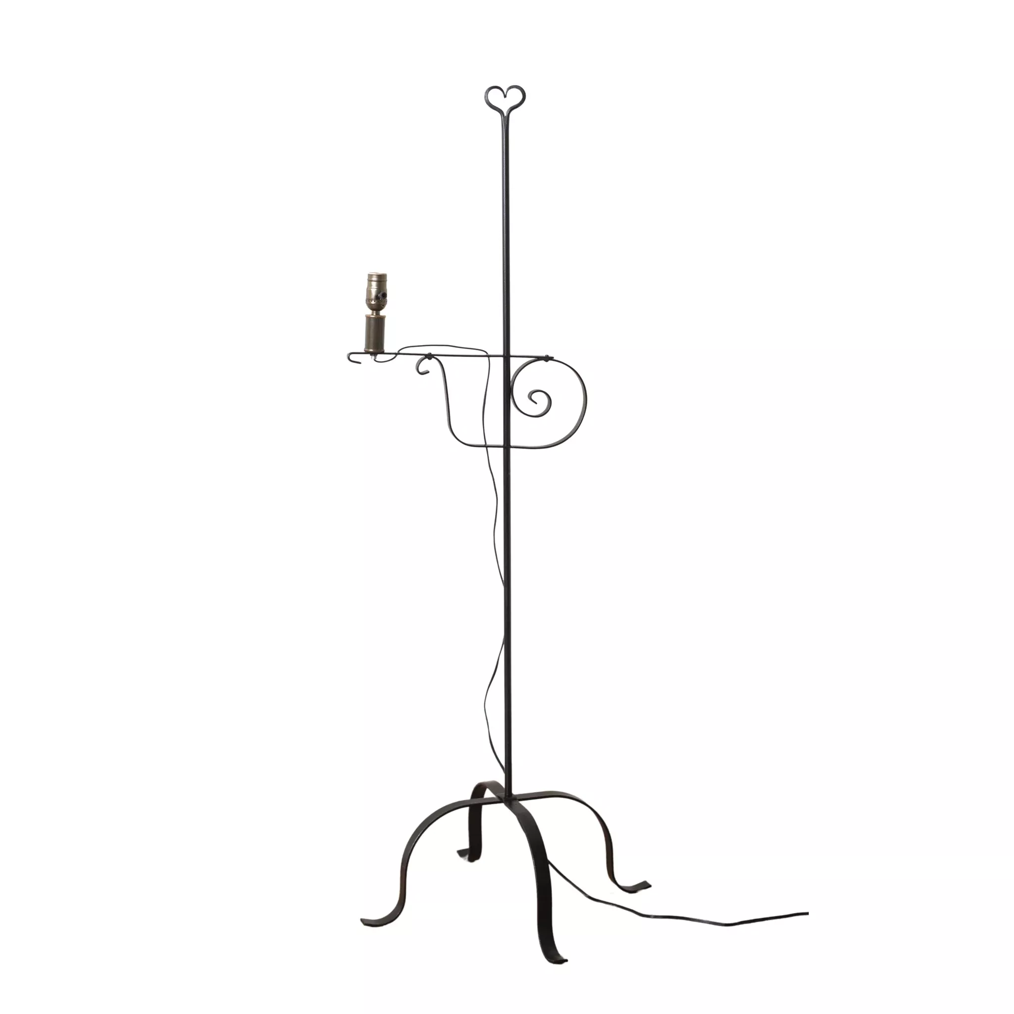 Wrought Iron Adjustable Floor Lamp with Heart Top
