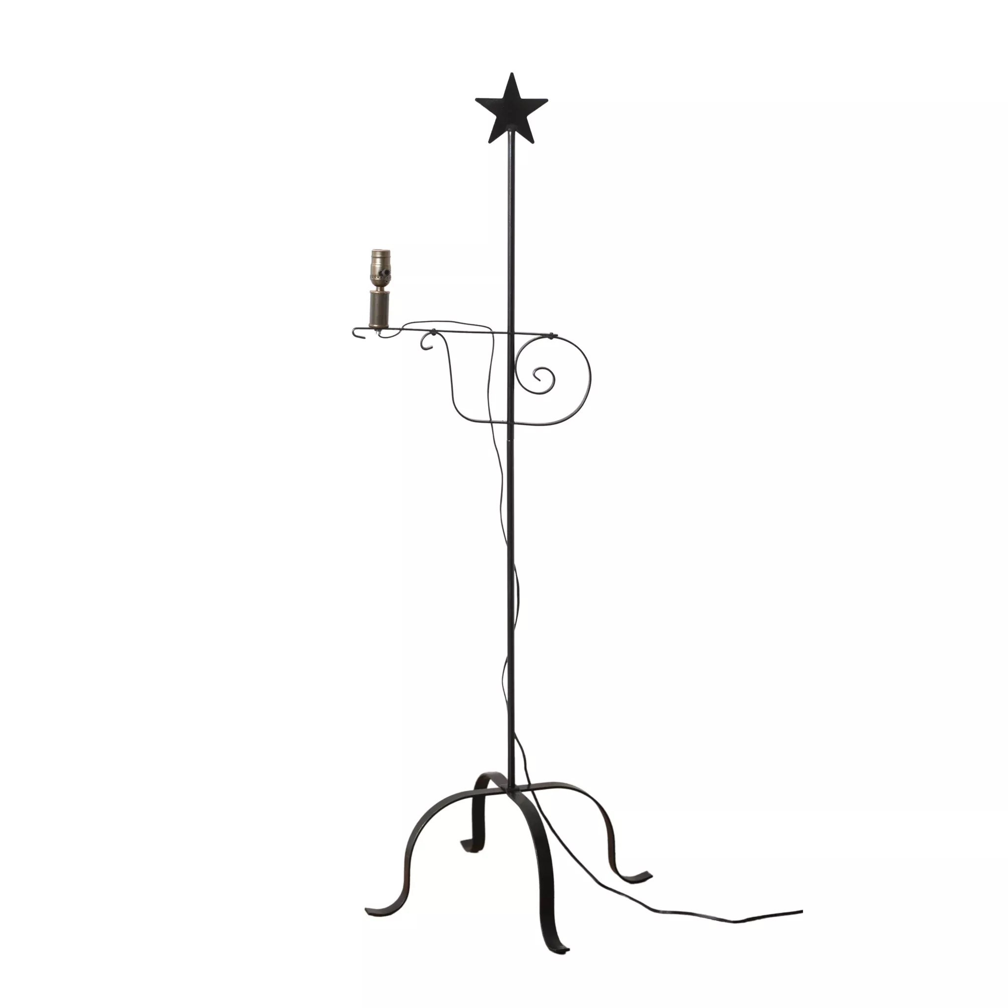 Wrought Iron Adjustable Floor Lamp with Star Top