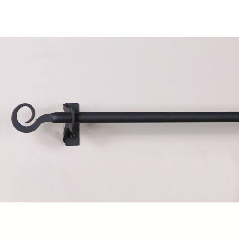 Wrought Iron Curl Curtain Rod Package up to 35-Inch