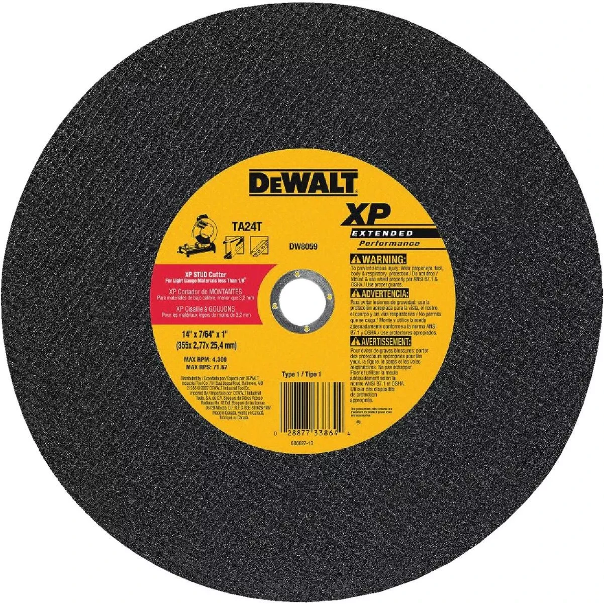 Xp Type 1 14 In. X 7/64 In. X 1 In. Metal Cut-off Wheel