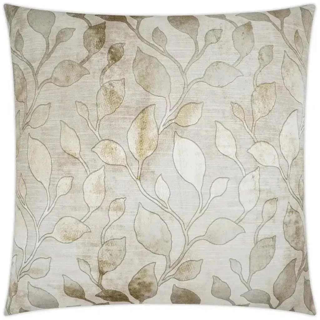 Zafra Glam Floral Gold Taupe Large Throw Pillow Insert