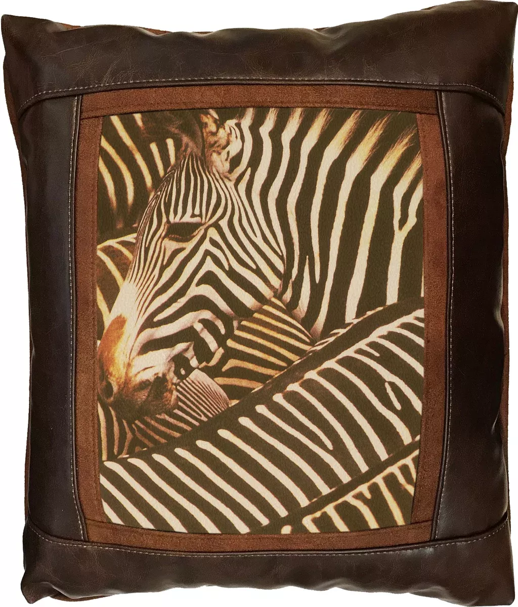 Zebra Head Frame Pillow by Sweetwater