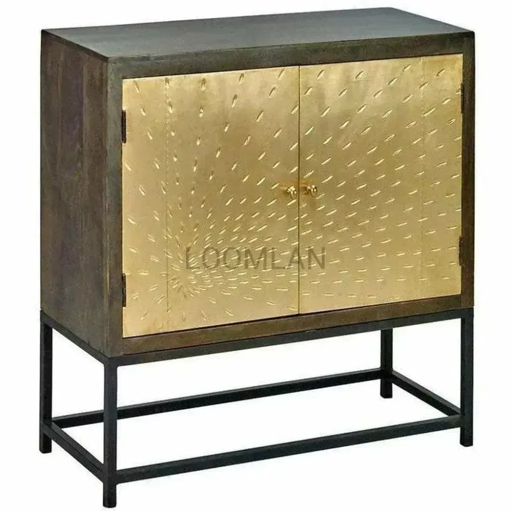 Zephana Brass Door Accent Cabinet