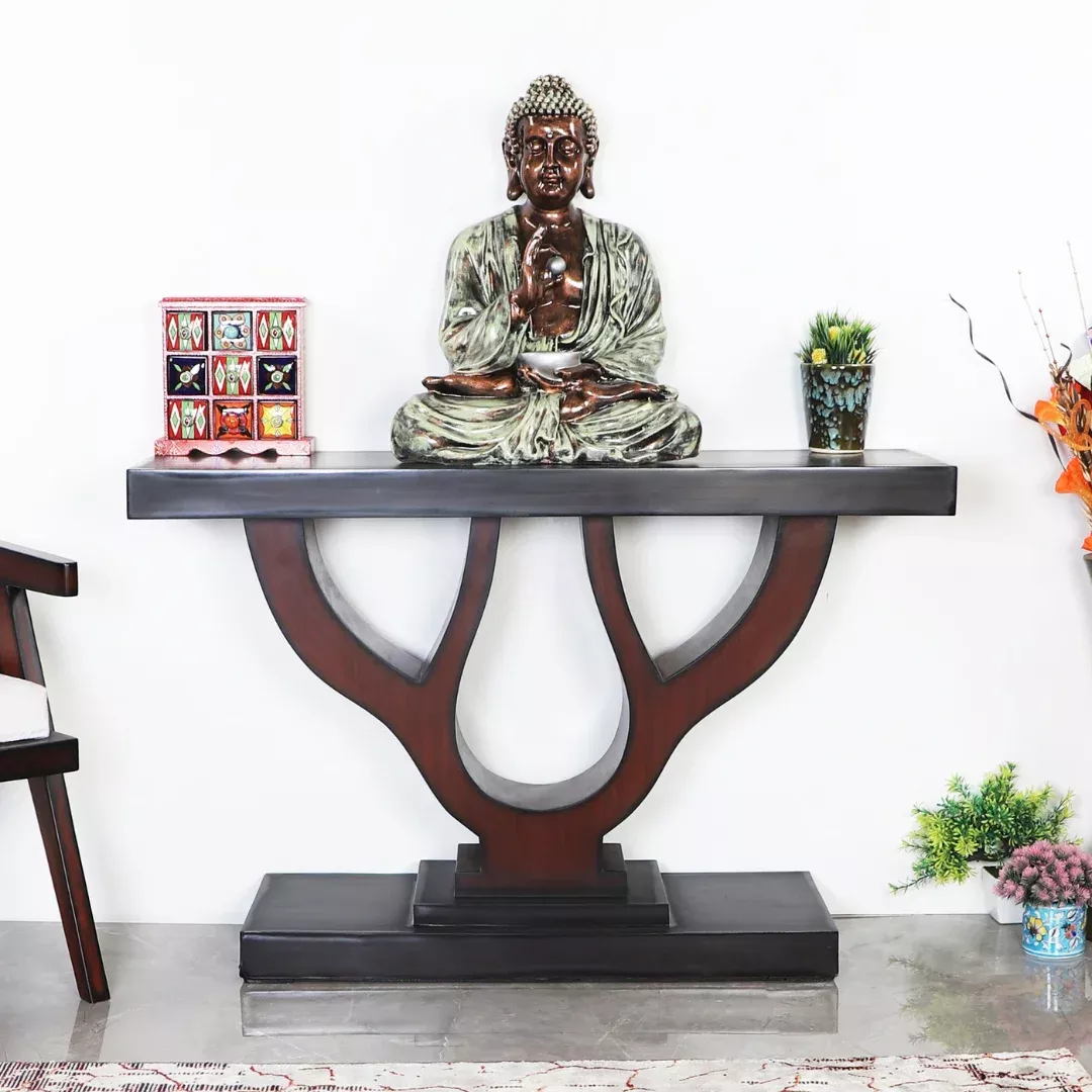 Zidena Solid Wood Console Table (Brown)