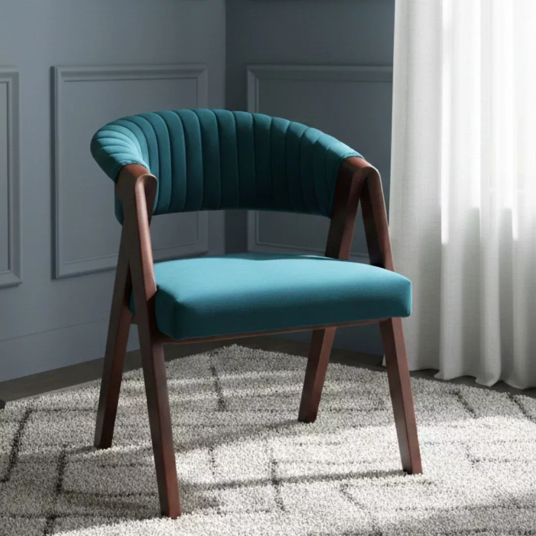 Ziva Teak Wood Arm Chair (Brown)
